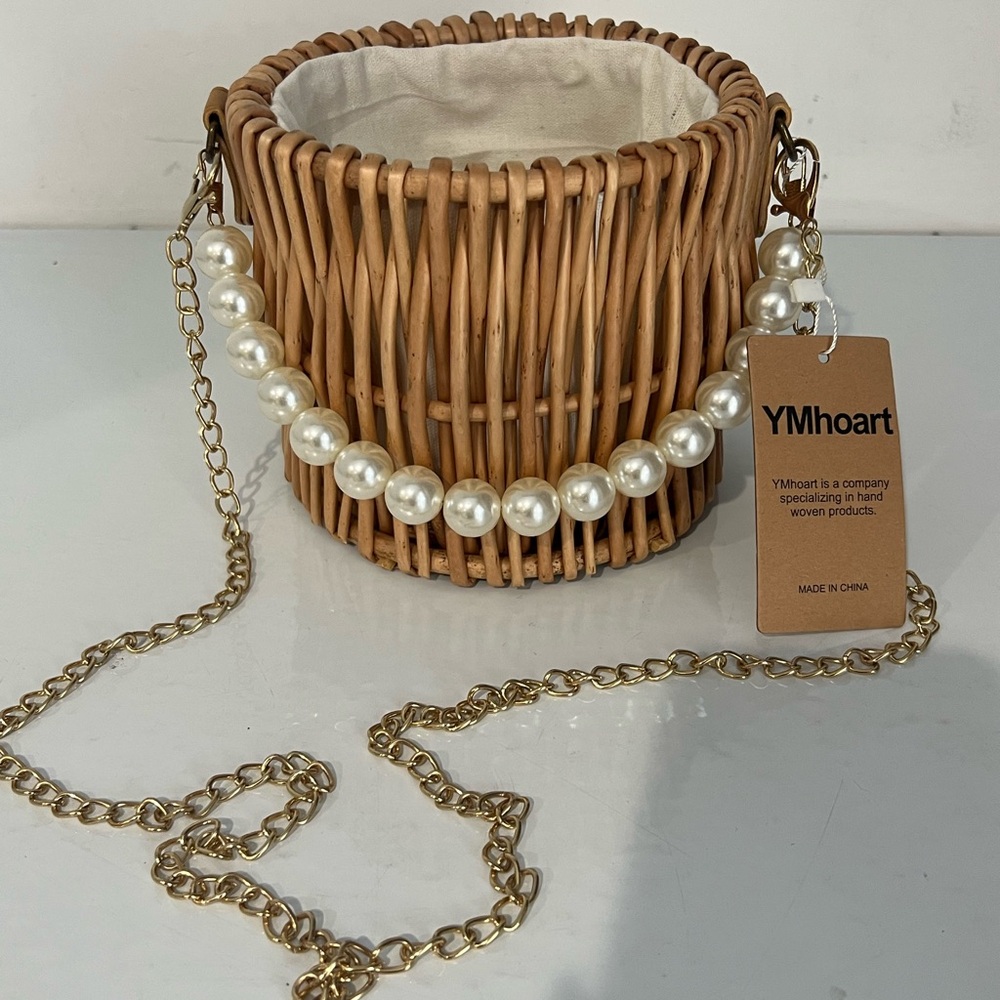 YMhoart wicker basket purse